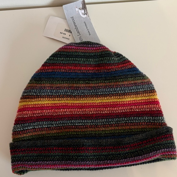 The Scarf Company Made In Scotland, 100% Lambswool Multicolored Beanie, OS, NWT - Picture 2 of 9